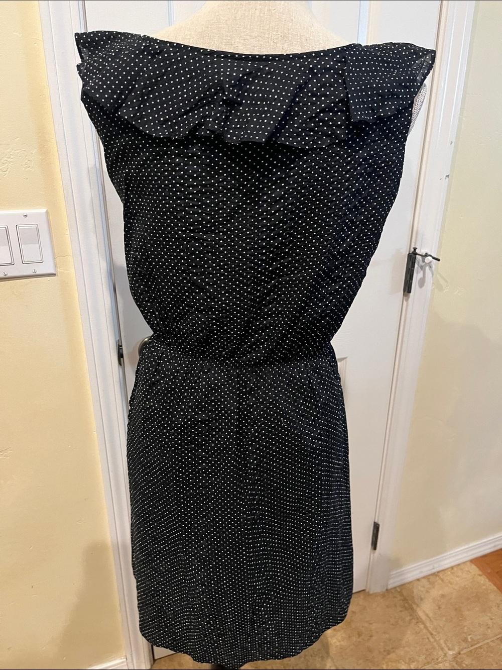 Willi Smith Black Polka Dot Ruffle Dress - Picture 4 of 5